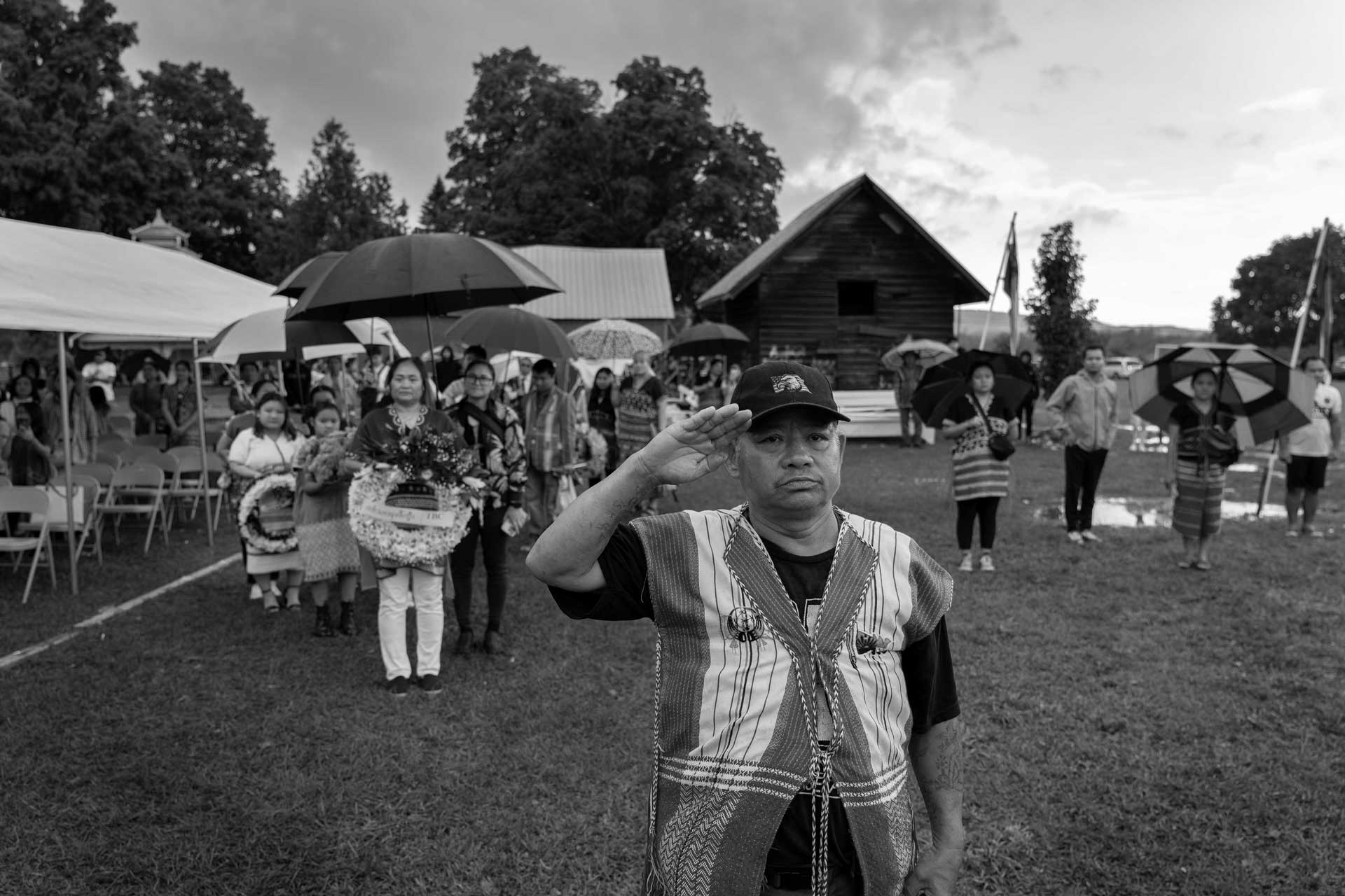 Members of the Karen community gather for Karen Martyrs’ Day in Frankfort, New York, Aug. 18, 2024. The day marks the anniversary of the death of Saw Ba U Gyi, a pioneering leader of the Karen National Union, and honors others who have fought for the Karen resistance.